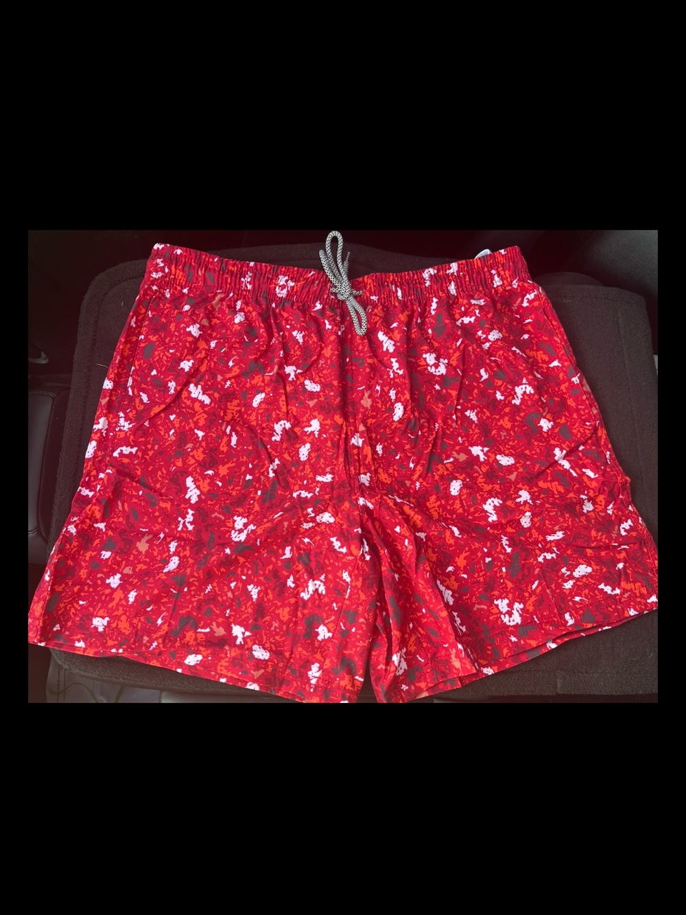 Men's XXL Red Printed Swim Trunks Biwisy